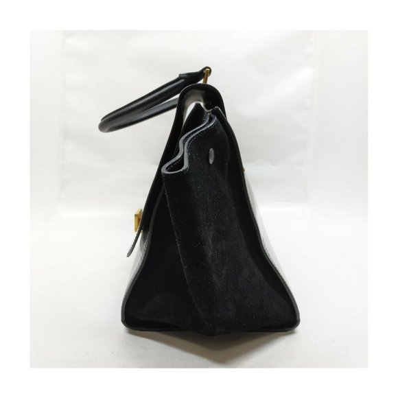 AUTHENTIC CELINE Hand Bag Black Enamel - Picture 2 of 10